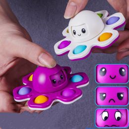 Decompression Toy A newly designed autism stress relief silica gel interaction changes the face of rotating Fidget pushed by child