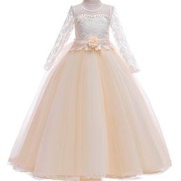 Girl's Dresses Princess Baby Girls Lace Flower Ball Gown Wedding Bridemaid For Party Dress First Communion Baptism
