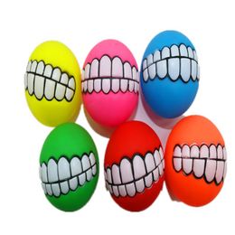 Sublimation 6 Kinds Pet Toys Of Different Colors 7.5 cm Enamel Vocal Teeth Training Ball Toy Dog Supplies