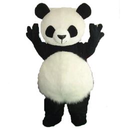 Halloween Long Hair Big Panda Mascot Costume Top Quality Cartoon Animal Anime theme character Adults Size Christmas Birthday Party Outdoor Outfit