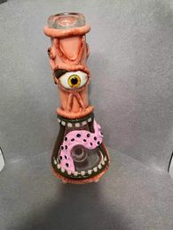 2022 Hookah 3D Eye Design Bong Glass Handmade Character Bongs Water Pipe Dab Rigs Bowl