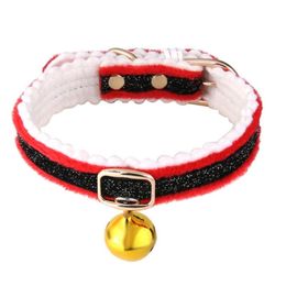 Cat Collars & Leads Accessories Pet Necklace Christmas Cute Bell Red Neck Circumference Adjustable Soft Comfortable Collar For Cats Dropship