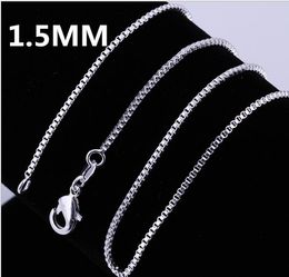 2021 new Wholesale 10pcs 1.4MM 925 Sterling Silver Necklace Box Link Chains Jewellery 16"/18"/20"/22"/24"/26"/28"/30" (8 sizes Choose)