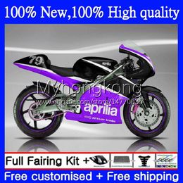 Body For Aprilia RSV 125 RS 125 RR 125RR RSV125RR Blk purple hot 1999 2000 2001 2002 2003 2004 2005 7No.92 RS-125 RS4 RSV125 99-05 RSV-125 RS125 R 99 00 01 02 03 04 05 Fairings