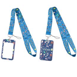 20pcs/lot J2797 Cartoon Science Lanyard for Key Neck Strap lanyard card Keychain Badge Holder DIY Hang Rope For Teacher