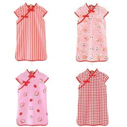 Kid Dress Cheongsam Chinese Style Clothes Chinese Festival Gift Traditional Princess Summer Dress 1 2 3 4 5 6 Girl Girls Clothes Q0716