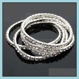 Tennis Bracelets Jewellery Women Mtilayer Bangle 1-5 Rows Clear Crystal Rhinestone Elasticity Bracelet For Ladies Fashion Drop Delivery 2021 M