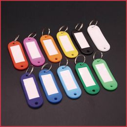 Plastic Keychain Id and Name Tags With Split Ring For Baggage Key Chains Key Rings 5cm x2.2cm DH9375