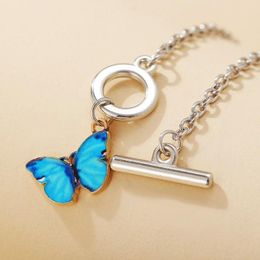 Pendant Necklaces Gradient Butterfly Hobo Colour Couple Clavicle Chain Necklace For Women Jewellery Accessories Collares Kpop