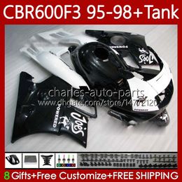 Body +Tank For HONDA CBR600 CBR 600 F3 FS CC 600F3 95 96 97 98 Bodywork 64No.89 CBR600F3 CBR600FS White black 600CC 1995 1996 1997 1998 600FS CBR600-F3 95-98 Fairings Kit