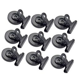 Magnetic Clips Duty Magnet Clips for Fridge Black Magnets with Clips Strong for Whiteboard Office Classroom Refrigerator LX4156