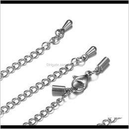 hook and clasp UK - Hooks 20Pcslot 5Cm Sier Stainless Steel Extendedextension For Jewelry Chains Extender Chain Drops With Lobster Clasps Diy Vy1Mz Jzl67