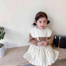 Spring Arrival Girls Fashion 2 Pieces Suit Blouses+overalls Skirt Boutique Kids Clothing 210528