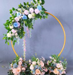 2021 new Wedding Props Christmas Party Decoration Wrought Iron hoop Circle Round Ring Arch Backdrop Stand Flower Arrangement new