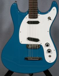 Rare Ventures Johnny Ramone Mosrite Mark II Blue Electric Guitar Tune-A-Matic Bridge & Stop Tailpiece, 2 Single Coil Pickups, Vintage Tuners, White Pickguard