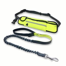 Dog Leash Running Nylon Hand Freely Pet Products Harness Collar Jogging Lead Adjustable Waist Leashes Traction Belt Rope 210729