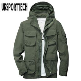 Spring Autumn Mens Jackets And Coats Fashion Casual Breathable Cargo Windbreaker Jacket Male Hooded Thin Coat Plus Size 210811