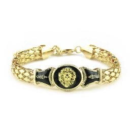 Snake Bone Bracelet alloy lion head inlaid with diamond painting oil bracelet GC340