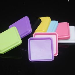 Colour square portable plastic hay tobacco grinder smoking tray mini pre-rolled paper roll cigarette plate cake