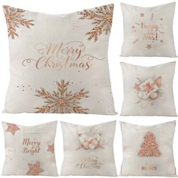 Christmas Pillow Case Letter Printed Throw Pillowcase Xmas Pillows Covers Farmhouse Cushion Cover Home Decor CGY274