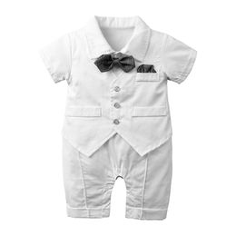 Newborn Rompers Cotton Lapel Collar Short Sleeve Romper Baby Infant Boy Designer Clothes Toddler Rompers for 0-24 Month 83 Y2