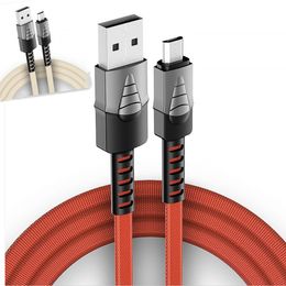 Type c Data Cables Cable for samsung huawei Nylon Braided Zinc Alloy Fast Charger Micro USB Cord