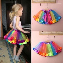 rainbow tulle Australia - Skirts Rainbow Kids Girl Colorful Tutu Skirt Toddler Tulle Mini Baby Clothes 1-8T1