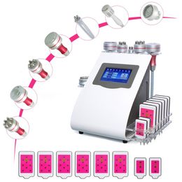 9 in 1 40k Ultrasonic Cavitation RF Slimming Vacuum Pressotherapy Radio Frequency Cold Hammer 8 Pads Burn Laser Lipo Diode Cellulite Reduction Weight Loss Machine