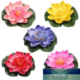 5Pcs Artificial Floating Water Lily EVA Lotus Flower Pond Decor 10cm Red Yellow Blue Pink Light Pink Pool Simulation Lotus Factory price expert design Quality Latest