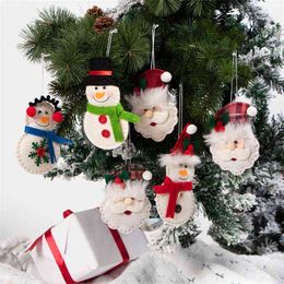 happy new year christmas Australia - 2021 Happy New Year Christmas Ornaments DIY Xmas Gift Santa Claus Snowman Tree Pendant Doll Hang Decorations for Home Noel Natal G1119