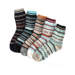 Christmas Party Supples Wool Warm Socks Vintage Cosy Thick Knit Winter Fashion Soft Crew Hiking Sock T2I53190