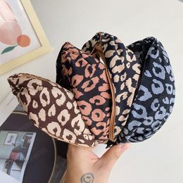 Fashion Women Headband For Adult Cross Knot Leopard Hairband Wide Side Headwear Casual Soft Hair Accessories