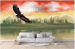 Custom photo wallpapers 3d murals wallpaper Modern oil painting forest pastoral living room TV background wall papers home decoration