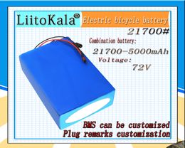 Liitokala 20s 72v 20ah 30ah 40ah 50ah Bike Batteries Pack 21700 5000mAH Cell 84.2V elektrisk scooter litiumbatteri med BMS