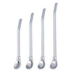 Drinking Straws Teaspoon Yerba Mate Party Straw Spoon Long Handle Stainless Steel 2Pcs Mixing Bombilla Philtre For