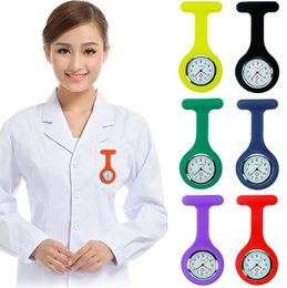 Silicone Nurse Watch Brooch Robe Fob Watch Candy Medical Pocket Nursing Fashion Clock Gift For Men Women