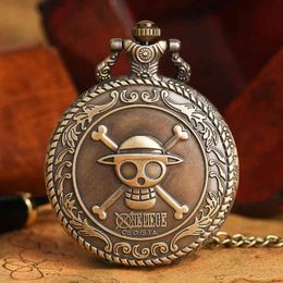 2020 Hot Selling Men's Japan Cartoon Anime One Piece Pocket Watch Fashion Men Women Necklace Chain Vintage Fob Steampunk Pendant