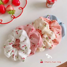 Elegant Scrunchies Elastic Hair Bands Fruits Scrunchie Fashion Headband Women Girl Ponytail Holder Hair Accessories Cherry