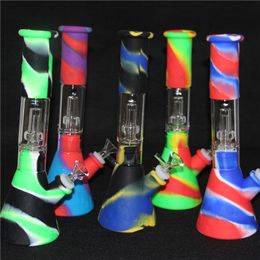 Silicone Water Bong Removable hookah bongs with glass filter bowl dab rig ash catcher