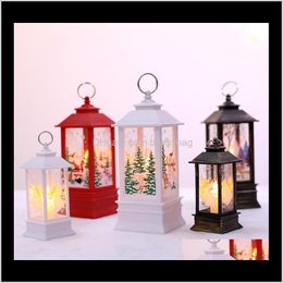 Festive Party Supplies Home & Garden Style Christmas Simulated Oil Shop Window Bar Restaurant Hand - Held Small Wind Lamp Decorations Drop De