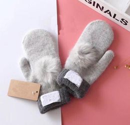 Female Five Fingers Gloves Winter Leather Short Fleece Glove Warming Thickened Glove Trendy Vintage Simple Protective Gloves