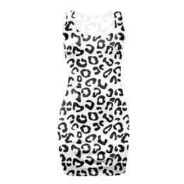 Sexy Leopard Print White Dress Women Designer Clothes Fashion Trendy Female Party Casual Vintage Wear Ladies Custom Dresses