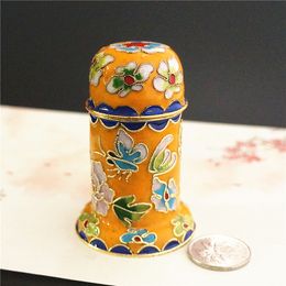 Colorful Chinese Cloisonne Toothpick Holder Box Table Decoration Ornaments Handmade fetal Copper Enamel Filigree Toothpicks Case Crafts Gift