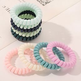 Telephone Wire Hairbands Macaron solid color Elastic Hair Bands Girls Accessories Rubber Band Headwear Gum Rope M3638