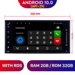 7" Android 10.0 200*100 mm Car dvd Auto Radio GPS Navi Multimedia Player for universal TOYOTA Corolla Support Mirror Link