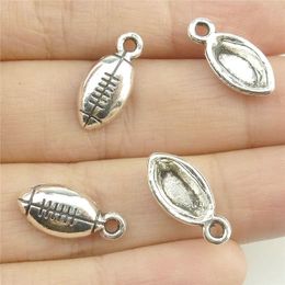 Charms American Football Antique Pendants,Vintage Tibetan Silver Jewelry,DIY for bracelet necklace 15*7mm