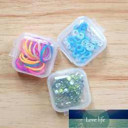 10Pcs/lot Plastic Transparent Storage Box Square Pill Box Jewelry Parts