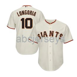 Stitched Custom Evan Longoria San #10 Francisco Cream Baseball Jersey XS-6XL