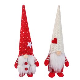 Gnome Christmas Decorations Handmade Swedish Tomte Figurines Buffalo Plaid Plush Doll Home Tabletop Ornaments XBJK2109