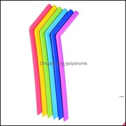 Barware Kitchen, Dining & Gardencolorf Sile Drinking Sts For Cups Food Grade 25Cm Straight Bent St Bar Home Gdw5841 Drop Delivery 2021 C5Mlw